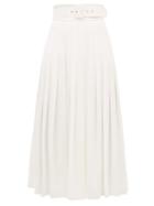 Matchesfashion.com Emilia Wickstead - Pris High-rise Belted Georgette Skirt - Womens - White