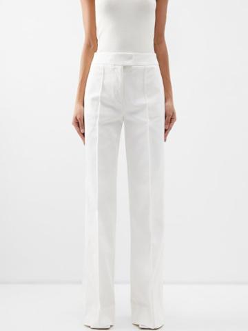 Sa Su Phi - Straight-leg Cotton-gabardine Tailored Trousers - Womens - White