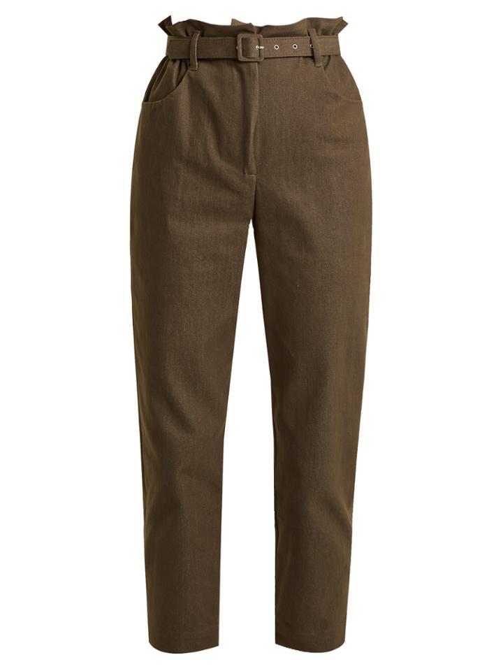 Isa Arfen Paperbag-waist Broderie-anglaise Trimmed Trousers