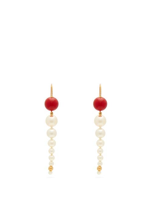 Matchesfashion.com Aurlie Bidermann - Roudoudou 18kt Gold Plated Pearl Drop Earrings - Womens - Pearl