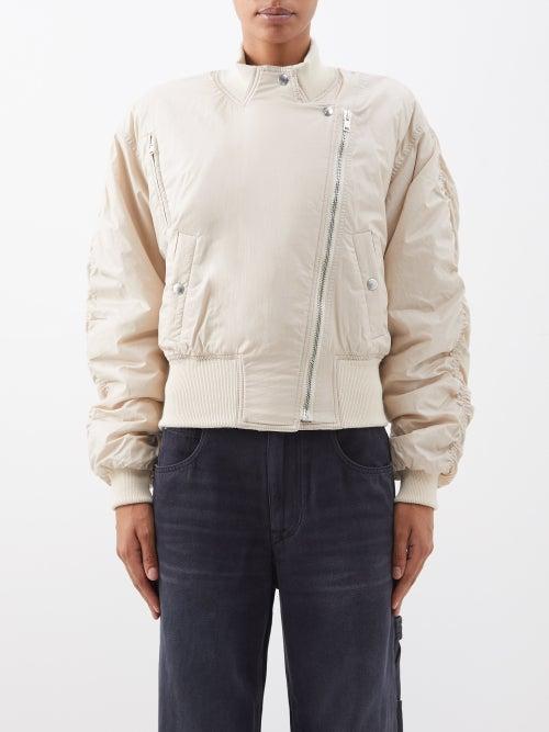 Isabel Marant - Kinsley Padded Cotton Cropped Bomber Jacket - Womens - Cream