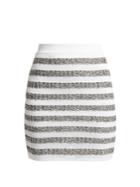 Balmain Lurex-trimmed Striped-knit Mini Skirt