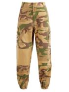 Matchesfashion.com Myar - Camouflage Print Elasticated Cuff Cotton Trousers - Womens - Multi