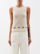 The Elder Statesman - Nimbus Running-stitch Cashmere-blend Tank Top - Womens - Beige Black