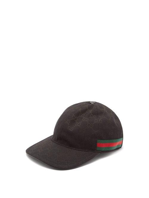 Matchesfashion.com Gucci - Web Stripe Gg Logo Jacquard Baseball Cap - Mens - Black