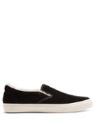Matchesfashion.com Junya Watanabe - Faux Shearling Lined Suede Slip On Trainers - Mens - Black Multi