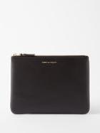 Comme Des Garons Wallet - Zipped Leather Pouch - Mens - Black