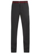Matchesfashion.com Prada - Straight Leg Wool Trousers With Belt - Mens - Grey