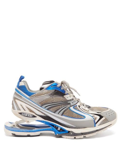 Balenciaga - X-pander Suspended-heel Mesh Trainers - Mens - Blue White