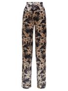 Matchesfashion.com Altuzarra - Bani Hawaiian Print Charmeuse Trousers - Womens - Black Print