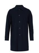 Matchesfashion.com Harris Wharf London - Single Breasted Technical Overcoat - Mens - Dark Blue