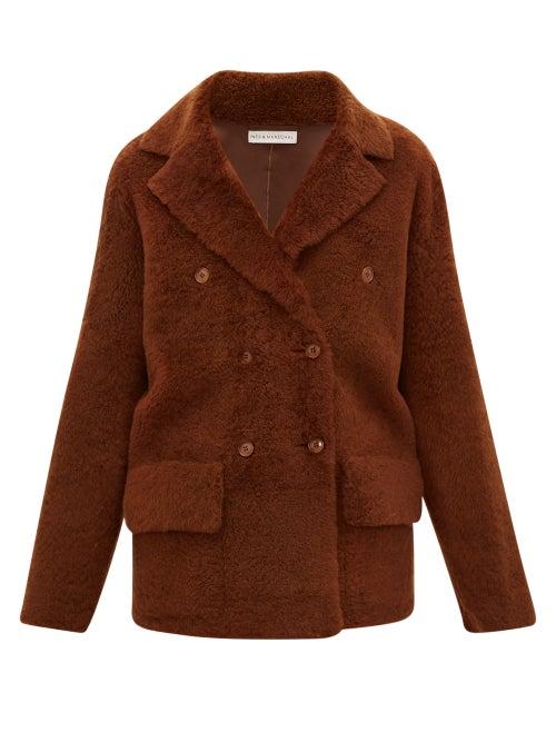 Matchesfashion.com Ins & Marchal - Frou Frou Double-breasted Shearling Peacoat - Womens - Mid Brown