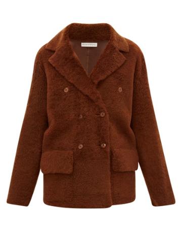 Matchesfashion.com Ins & Marchal - Frou Frou Double-breasted Shearling Peacoat - Womens - Mid Brown