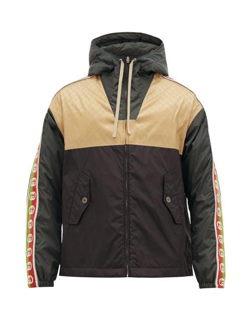 Matchesfashion.com Gucci - Gg-jacquard Shell Hooded Jacket - Mens - Brown Multi