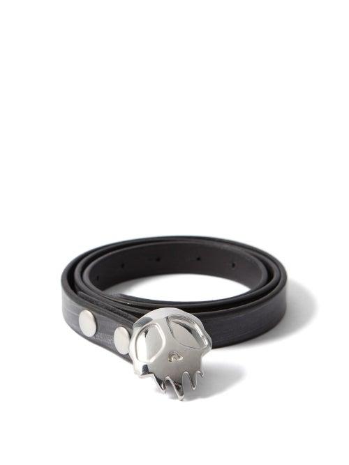 Our Legacy - Skull-buckle Leather Belt - Mens - Black