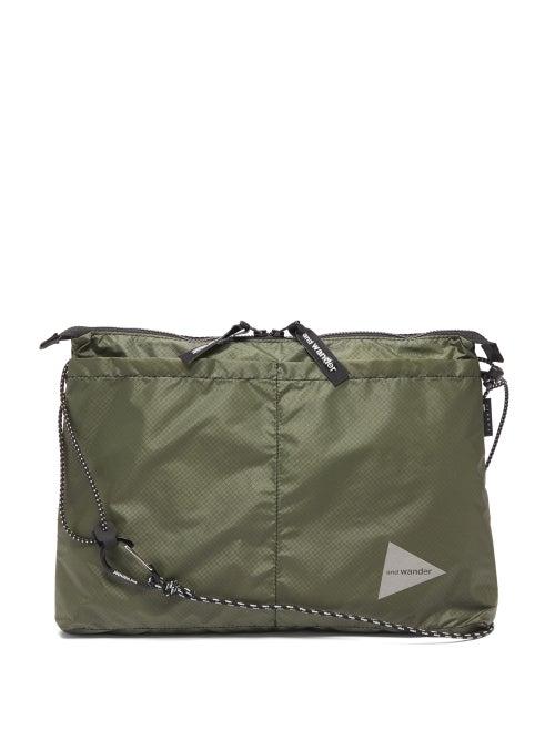 And Wander - Logo-print Ripstop Cross-body Bag - Mens - Green