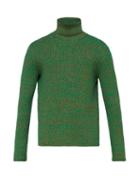 Matchesfashion.com Gucci - Roll Neck Metallic Cotton Blend Sweater - Mens - Green