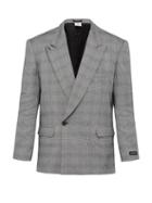 Matchesfashion.com Vetements - Houndstooth Double Breasted Blazer - Mens - Grey