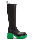 Bottega Veneta - Flash Chunky-sole Leather Knee-high Boots - Womens - Black Multi