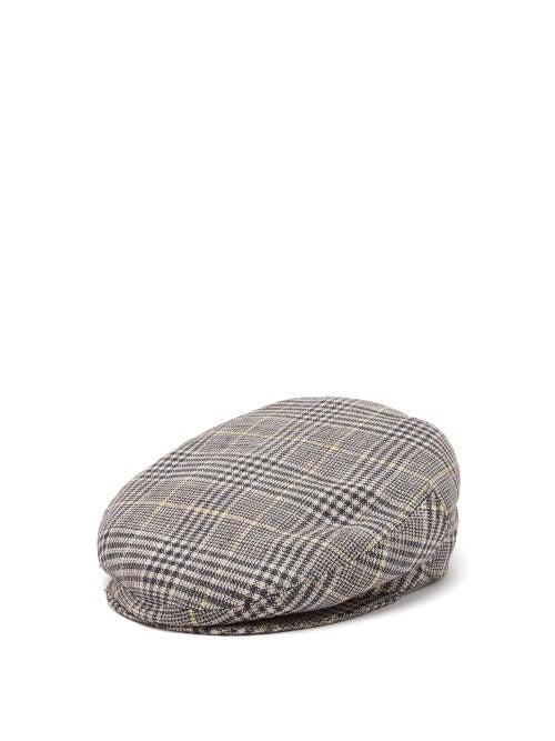 Matchesfashion.com Isabel Marant - Gabor Checked Tweed Flat Cap - Womens - Grey