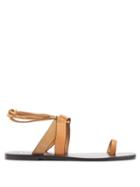 Matchesfashion.com A.emery - Paige Wrap Around Leather And Suede Sandals - Womens - Tan