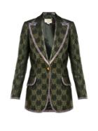 Matchesfashion.com Gucci - Gg Jacquard Single Breasted Blazer - Womens - Green Multi