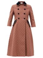 Matchesfashion.com Gucci - Gg-jacquard Double-breasted Cotton-blend Coat - Womens - Beige Multi