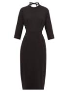 Matchesfashion.com Goat - Jerry Open-back Wool-crepe Midi Dress - Womens - Black