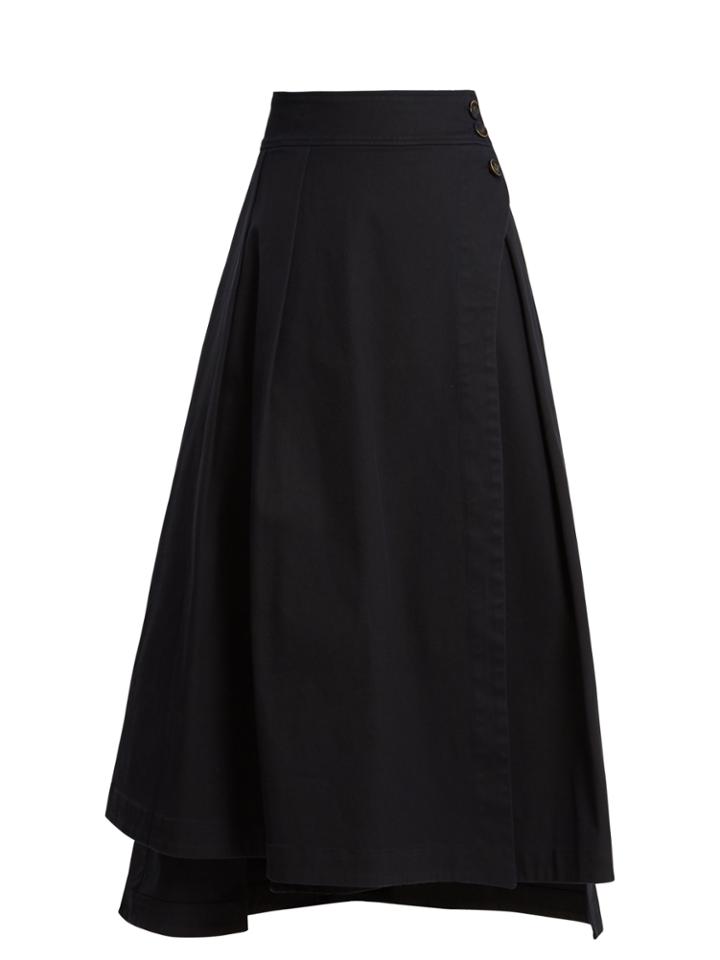 Teija Wrap-style Cotton-blend Skirt
