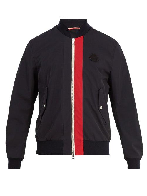 Matchesfashion.com Moncler - Joey Logo Appliqu Gabardine Bomber Jacket - Mens - Navy