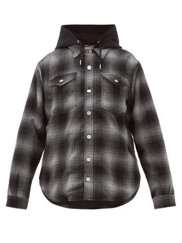 Matchesfashion.com Eytys - Alpha Tartan Hooded Shirt Jacket - Womens - Dark Grey