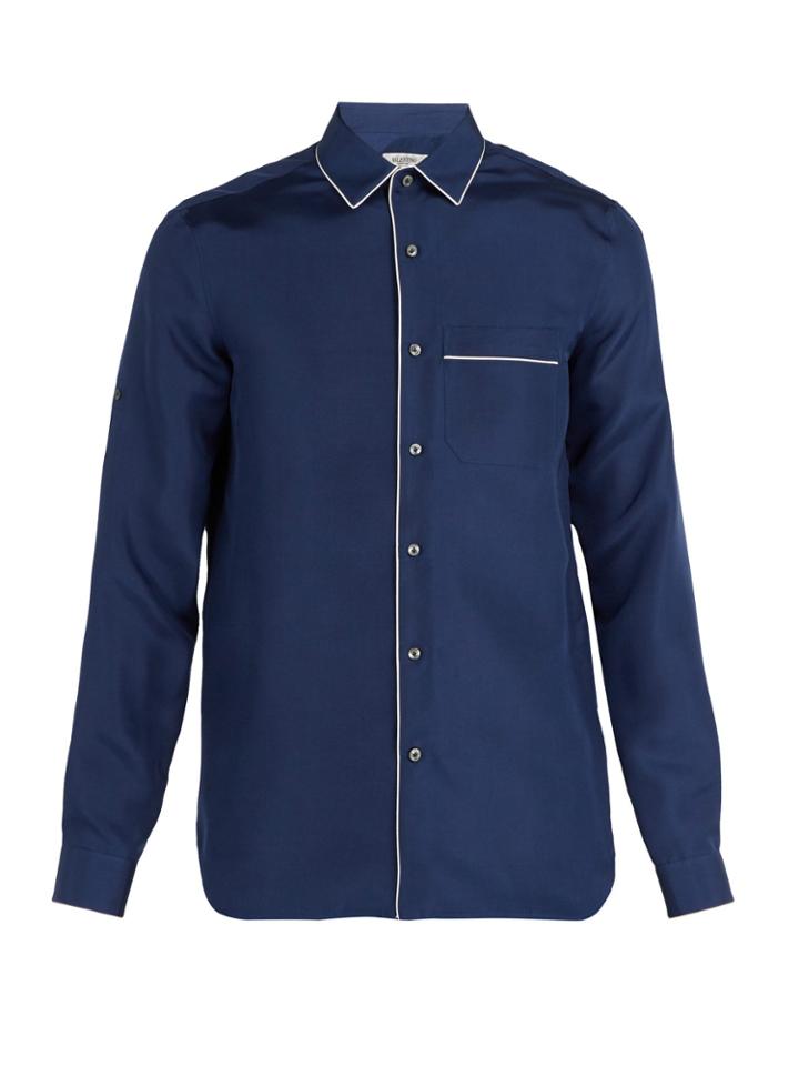 Valentino Pyjama-style Silk-satin Shirt