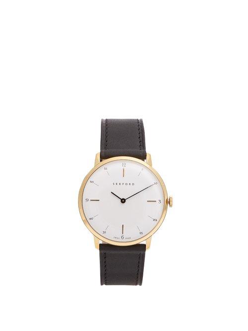 Matchesfashion.com Sekford Watches - Type 1a Stainless Steel And Leather Watch - Mens - Black