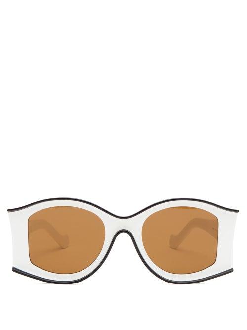 Matchesfashion.com Loewe Paula's Ibiza - Oversized Acetate Sunglasses - Womens - White