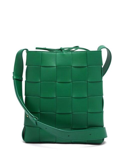 Matchesfashion.com Bottega Veneta - Cassette Intrecciato Leather Cross-body Bag - Womens - Green