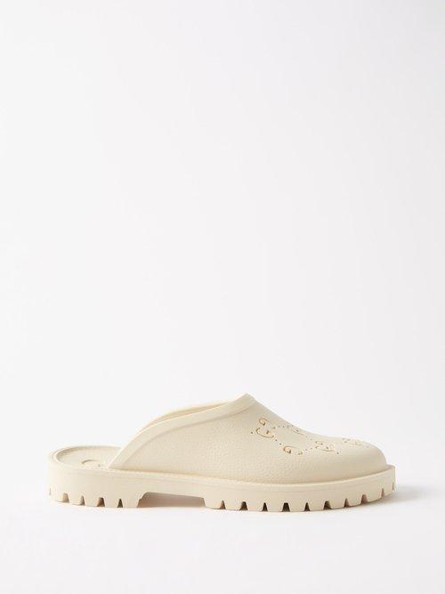 Gucci - Elea Gg Rubber Slides - Mens - Beige