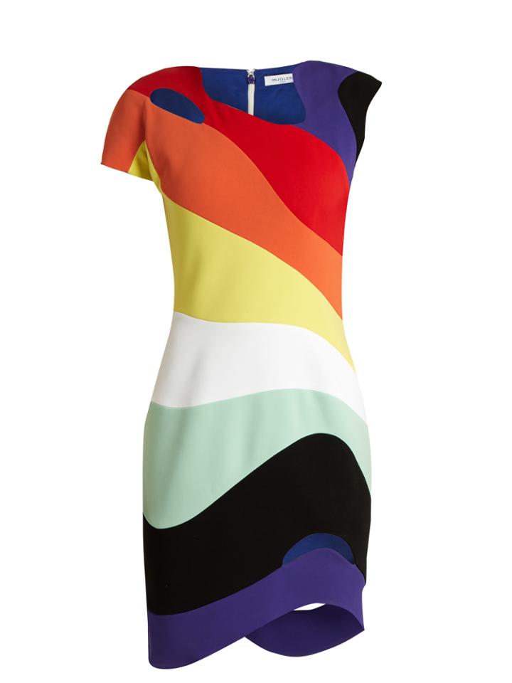 Mugler Rainbow-panel Cut-out Dress