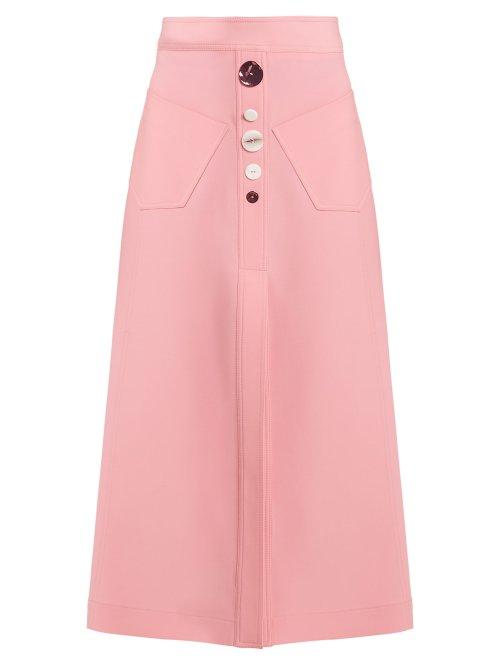 Matchesfashion.com Ellery - Aggie A Line Wool Blend Skirt - Womens - Pink