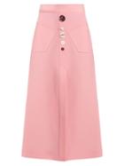 Matchesfashion.com Ellery - Aggie A Line Wool Blend Skirt - Womens - Pink