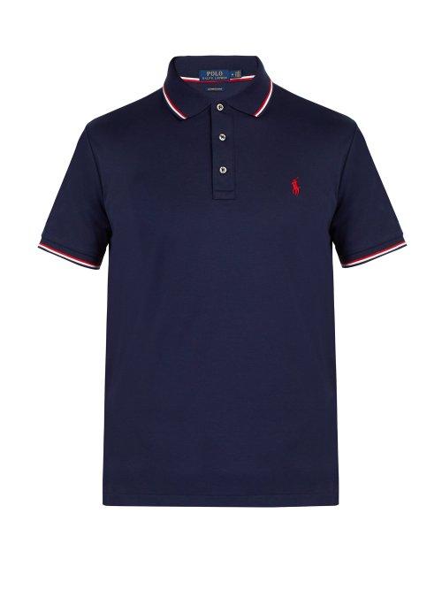 Matchesfashion.com Polo Ralph Lauren - Logo Embroidery Cotton Jersey Polo Shirt - Mens - Navy