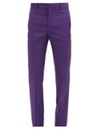 Matchesfashion.com Givenchy - Slim-leg Wool-twill Suit Trousers - Mens - Purple