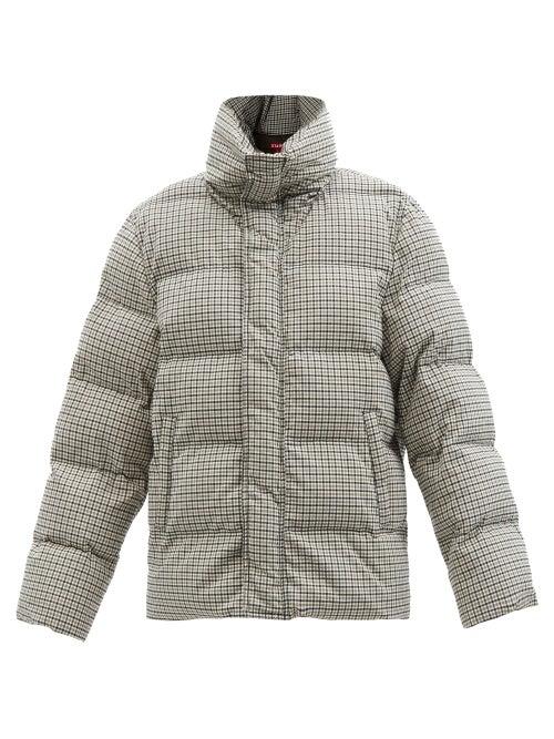 Staud - Ace Checked Padded Jacket - Womens - Green Multi