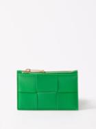 Bottega Veneta - Cassette Zipped Intrecciato-leather Cardholder - Womens - Green