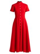 Matchesfashion.com Emilia Wickstead - Camila Wool-crepe Dress - Womens - Red