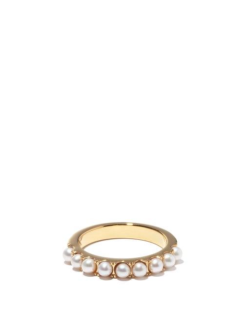 Matchesfashion.com Otiumberg - Pearl & 14kt Gold-vermeil Eternity Ring - Womens - Pearl
