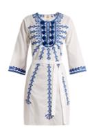 Figue Sophie Embroidered Cotton-voile Dress