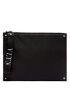 Matchesfashion.com Valentino - Rockstud Embellished Nylon Pouch - Mens - Black