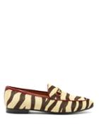 Matchesfashion.com Gucci - Jordaan Tiger Print Leather Loafers - Womens - Black Beige