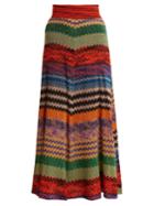 Missoni Zigzag-striped Knit Midi Skirt