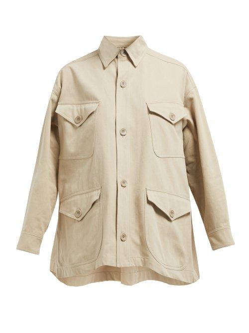 Matchesfashion.com Katharine Hamnett London - Kate Brushed Cotton Jacket - Womens - Grey